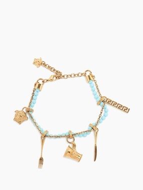 Versace’s whimsical goldtone charm bracelet